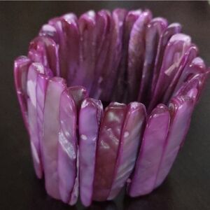 Women's Pink Mother of Pearl Stretch Bracelet